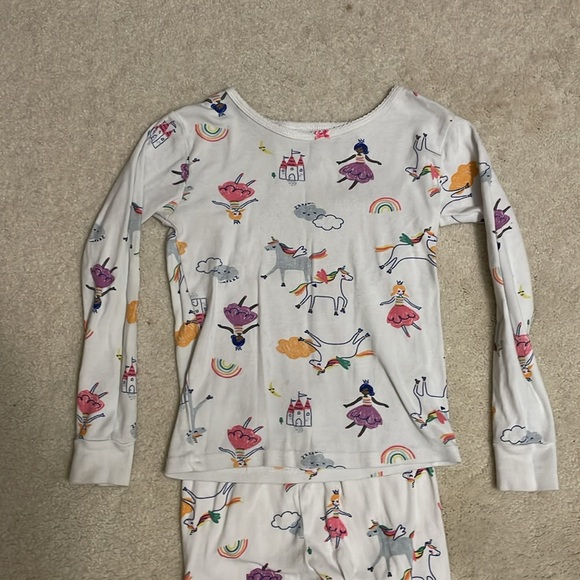 CARTERS UGC Girls Size 7 Long Sleeve Pajama Set Rainbow Ballerinas Unicorn Cloud - Picture 3 of 9